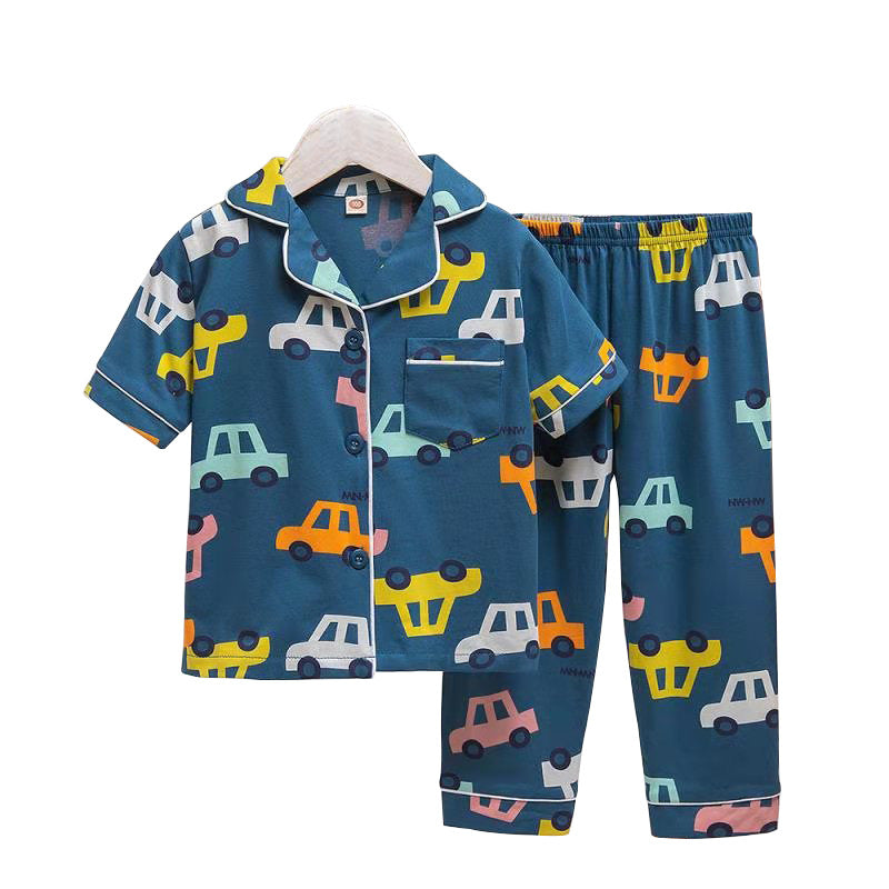 Pre-Order : Vroom Vroom Car Collar Pajamas Set