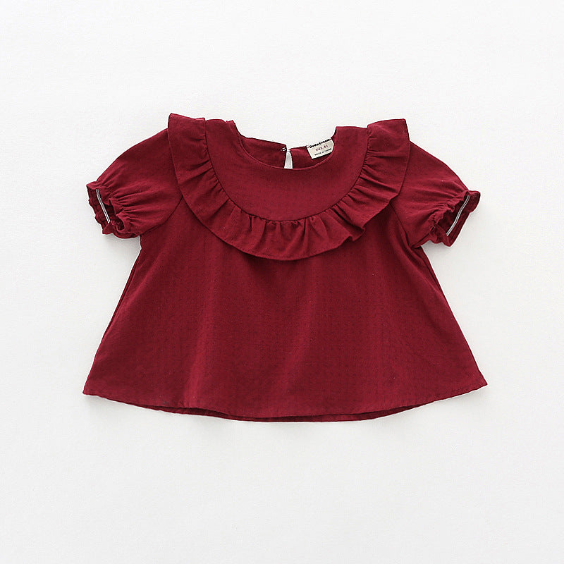 Ready Stock : The Adorable Princess Blouse (Wine Red)