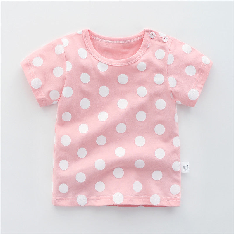 Ready Stock : Pink Polka Dots T-Shirt