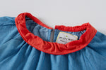 Ready Stock : Flower Embroidery Jeans Dress