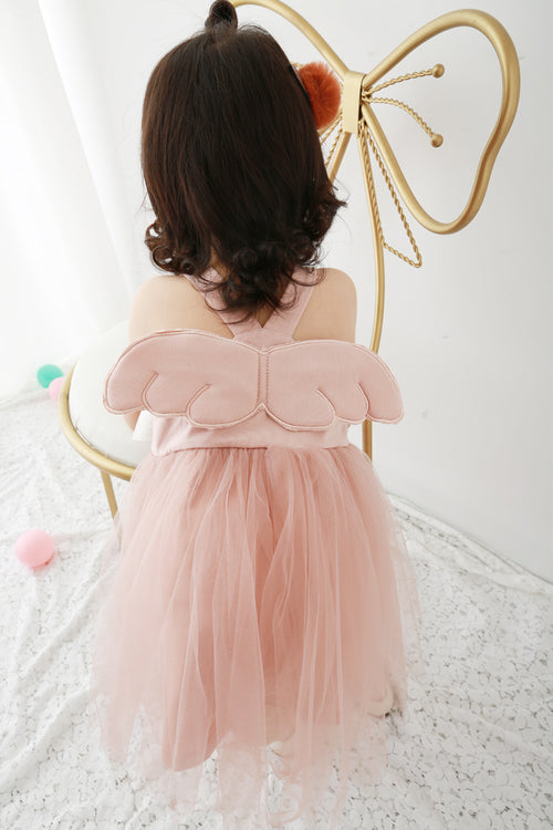 Ready Stock : Angel Wing Tutu Dress (Dusty Pink)