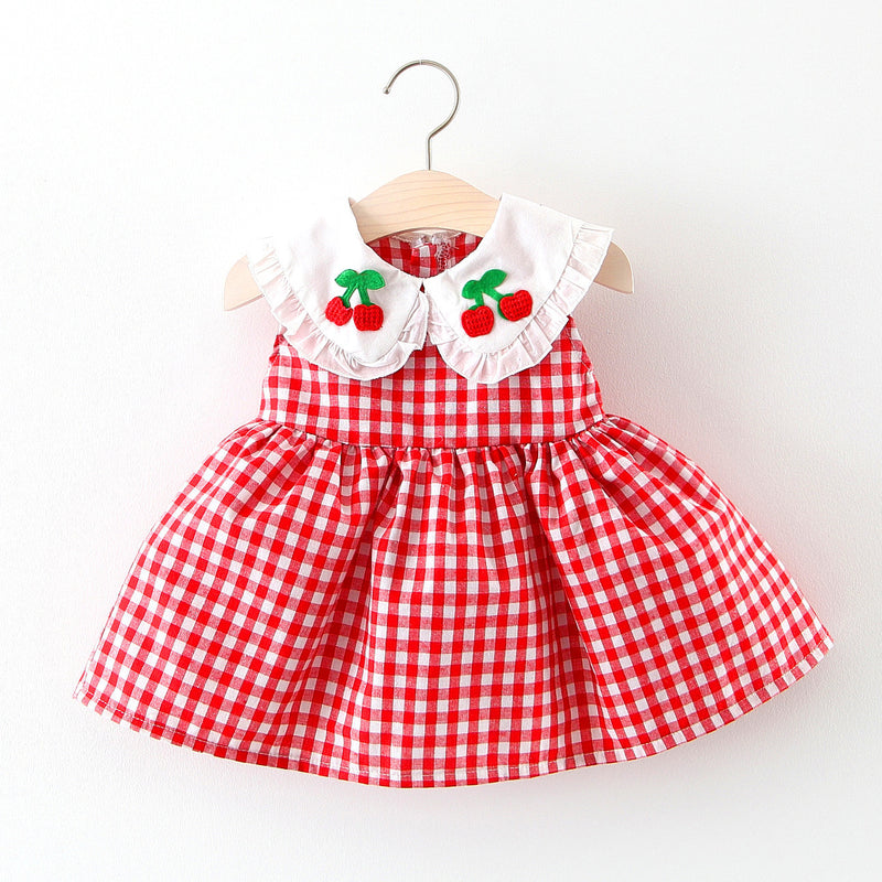 Ready Stock : The Sweet Cherry Checkers Dress (Red)
