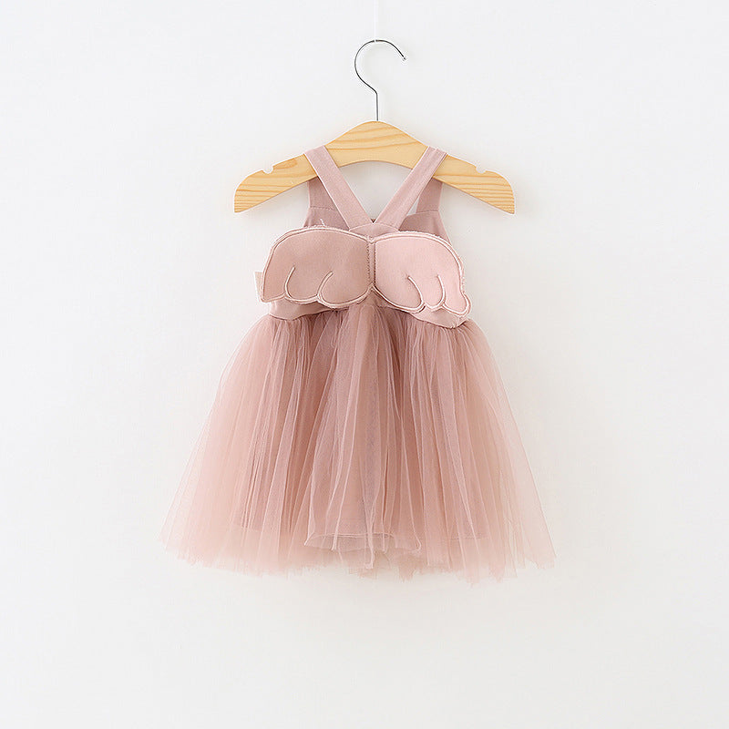 Ready Stock : Angel Wing Tutu Dress (Dusty Pink)