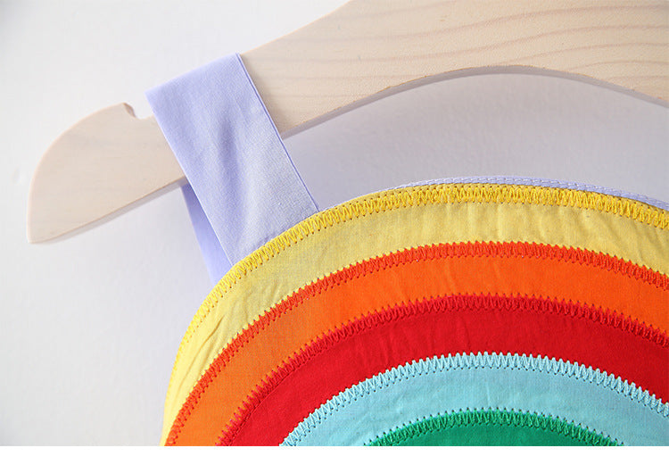 Ready Stock : The Rainbow Suspender Dress (Yellow)