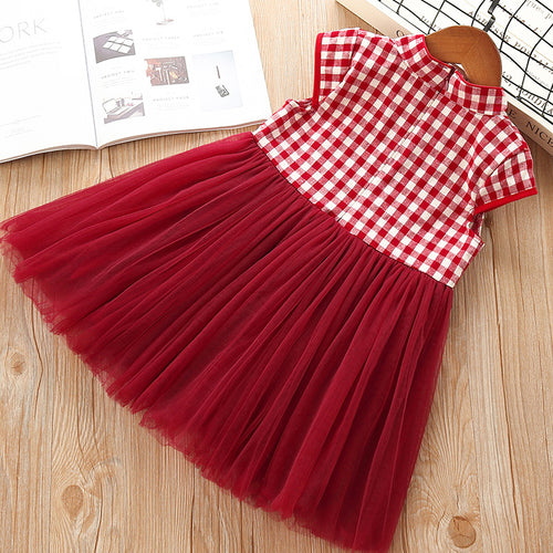 Ready Stock : Red Checker Oriental Dress