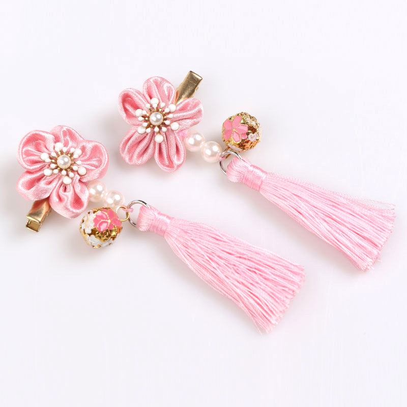 Ready Stock : Pink Bloom Hairclips (Pair)