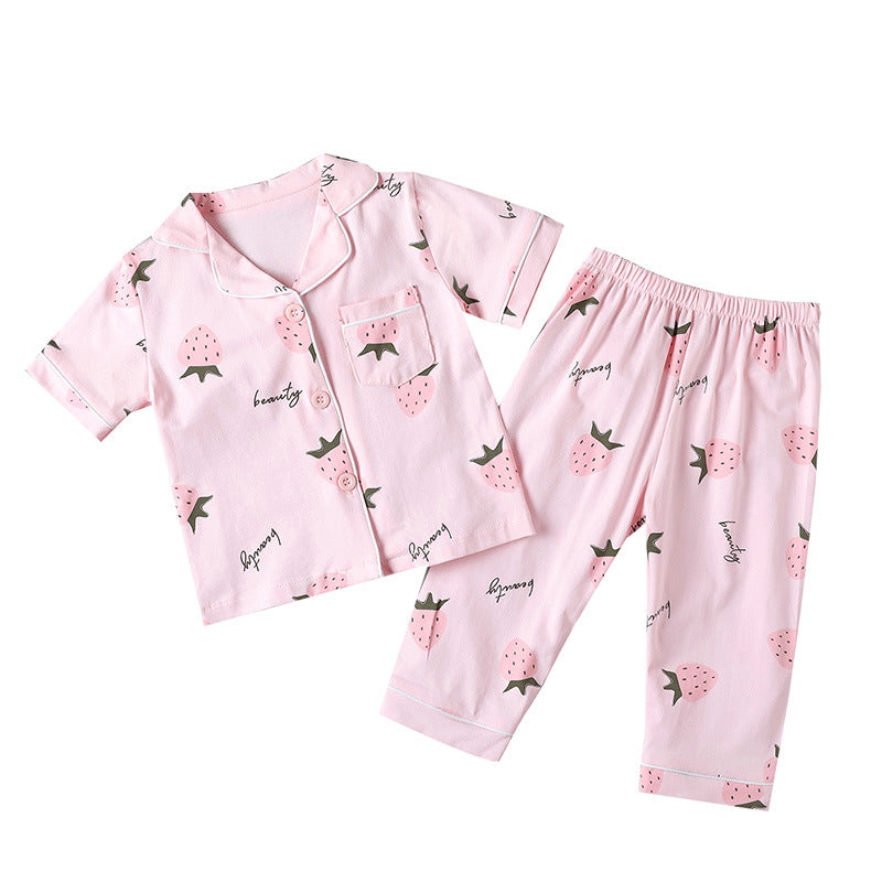 Pre-Order : Strawberry Collar Pajamas Set
