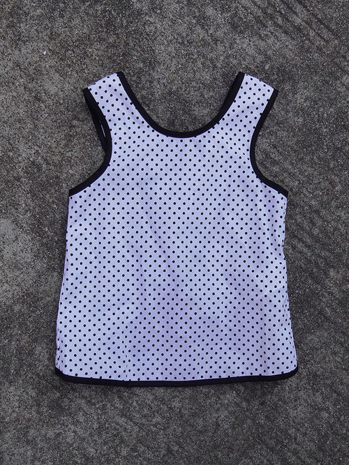 Ready Stock : Polka Dots Cross Back Sleeveless Top