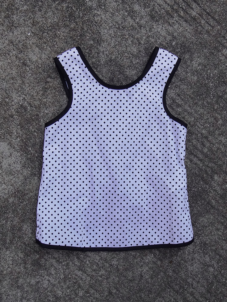 Ready Stock : Polka Dots Cross Back Sleeveless Top