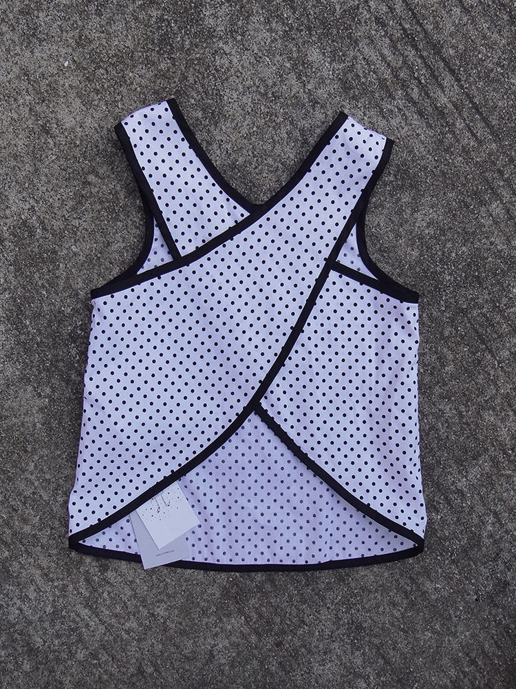 Ready Stock : Polka Dots Cross Back Sleeveless Top