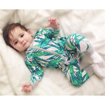Pre-Order : The Tropical Green Long Sleeve Jumpsuit