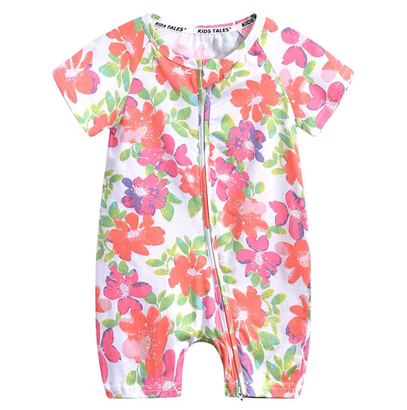 Pre-Order : Zippy Romper Short Sleeves Jumpsuit - Design 19