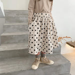 Ready Stock : Corduroy Polka Dots Skirt