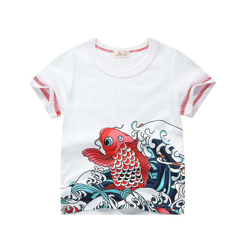 Ready Stock : Auspicious Fish Short Sleeve T-Shirt