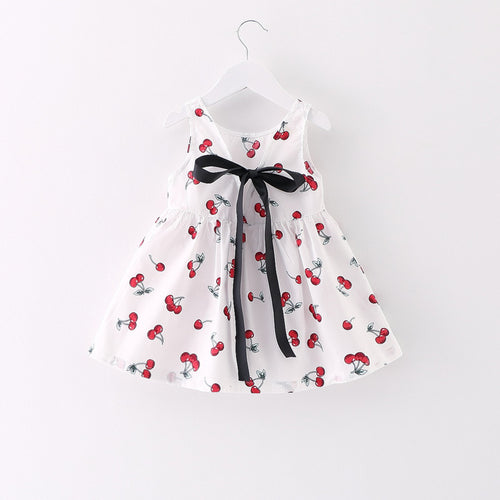 Ready Stock : Cherry Dress (Dark Blue)
