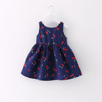 Ready Stock : Cherry Dress (Dark Blue)