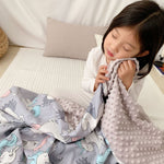 PRE ORDER : PREMIUM MINKY BLANKET / QUILT COVER - UNICORN GREY