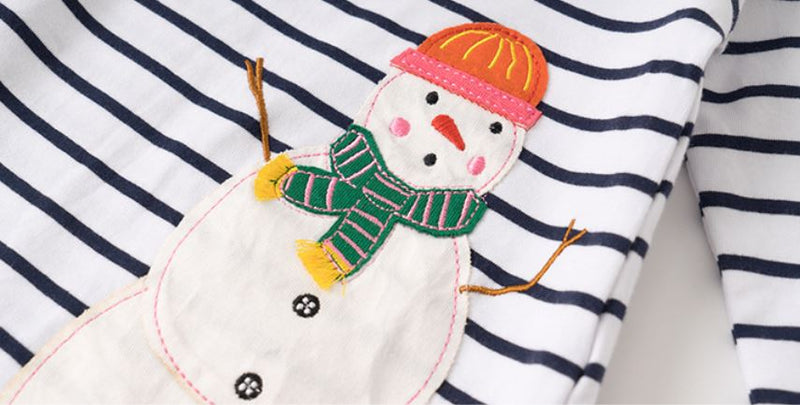 Ready Stock : Snowman Long Sleeves Dress