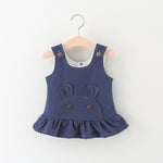 Ready Stock : Blue Bear Suspender Dress