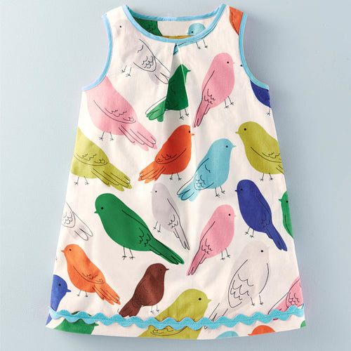 Ready Stock : The Colourful Birdie Sleeveless Dress