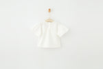 Ready Stock : Ruffle Sleeves Embroidered Rose Top