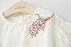Ready Stock : Ruffle Sleeves Embroidered Rose Top