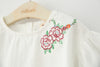 Ready Stock : Ruffle Sleeves Embroidered Rose Top