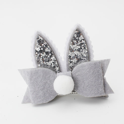 Ready Stock : The Silver Sparkling Cat Ear Hairclip (Pair)