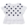 Ready Stock : The ruffle Polka Dots Short Sleeves T-Shirt