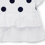 Ready Stock : The ruffle Polka Dots Short Sleeves T-Shirt