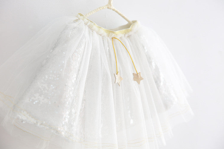 Ready Stock : Sequin Tutu Skirt (White)