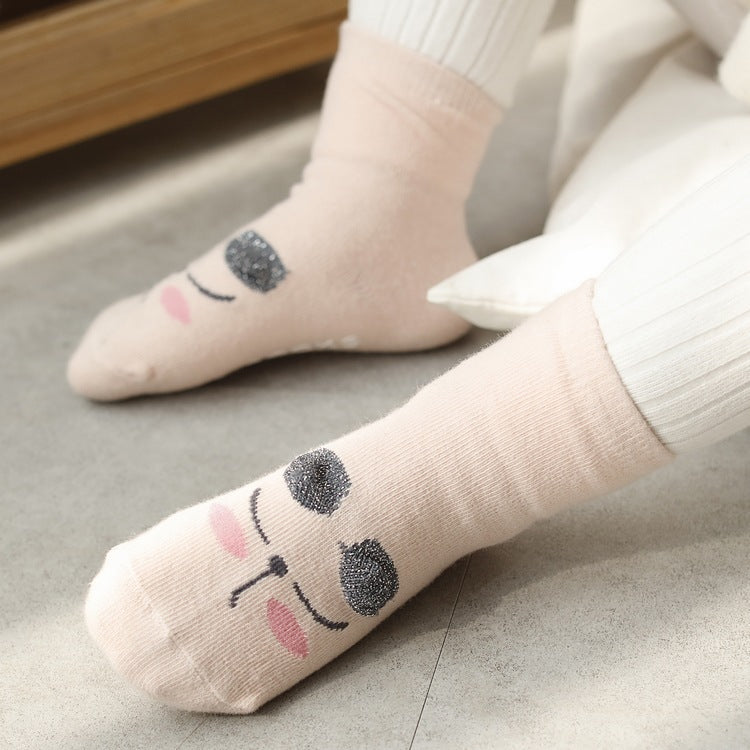Ready Stock : The Doggie With The 3D Brow Socks (Pink)