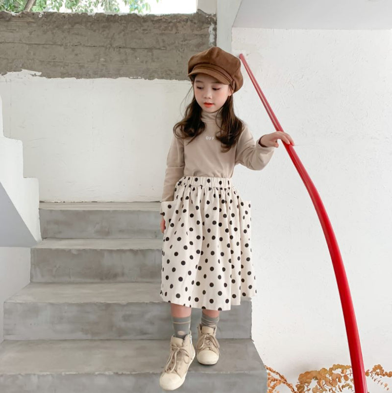 Ready Stock : Corduroy Polka Dots Skirt