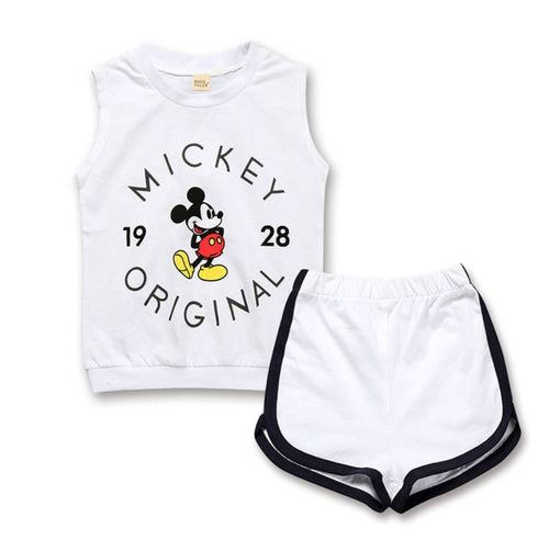 Pre-Order : Unisex Sleeveless 2 Pieces Set (White)