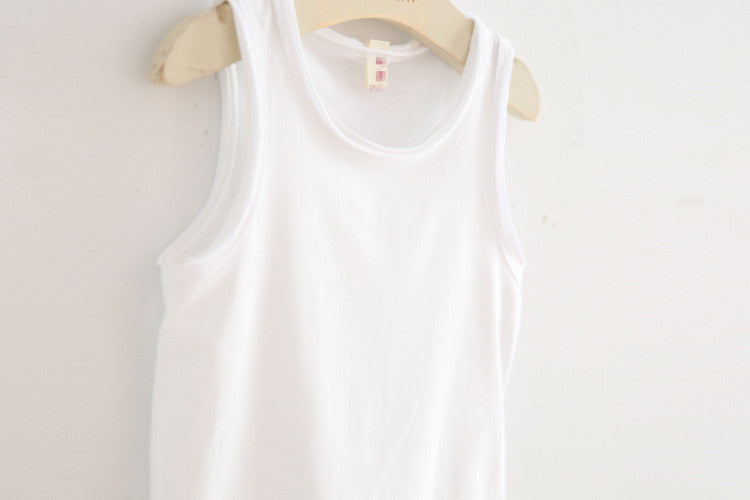 Ready Stock : Girl Plain White Singlet