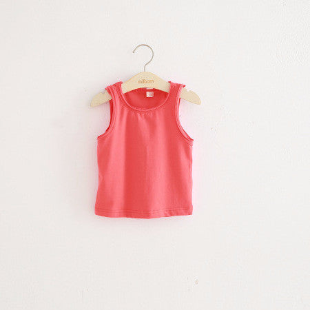 Ready Stock : Girl Plain Dark Pink Singlet