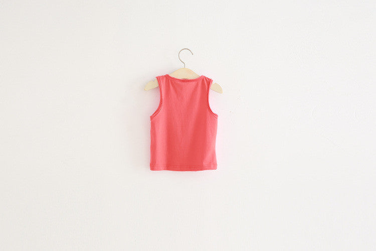 Ready Stock : Girl Plain Dark Pink Singlet