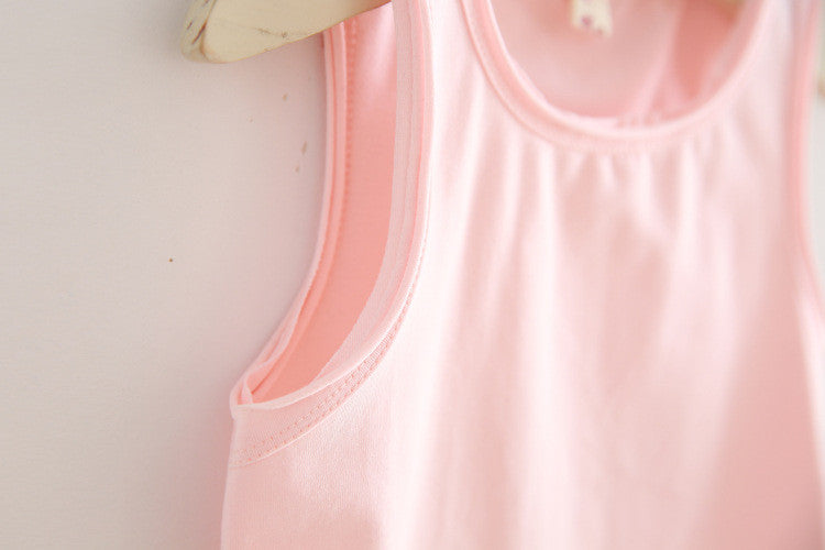 Ready Stock : Girl Plain Light Pink Singlet