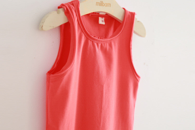 Ready Stock : Girl Plain Dark Pink Singlet