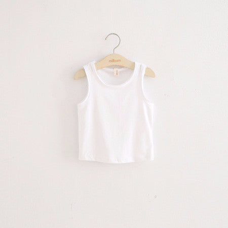 Ready Stock : Girl Plain White Singlet