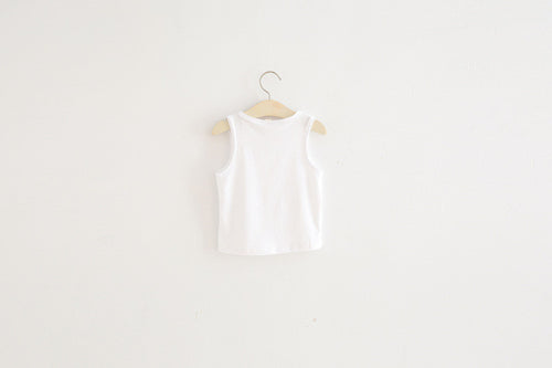 Ready Stock : Girl Plain White Singlet