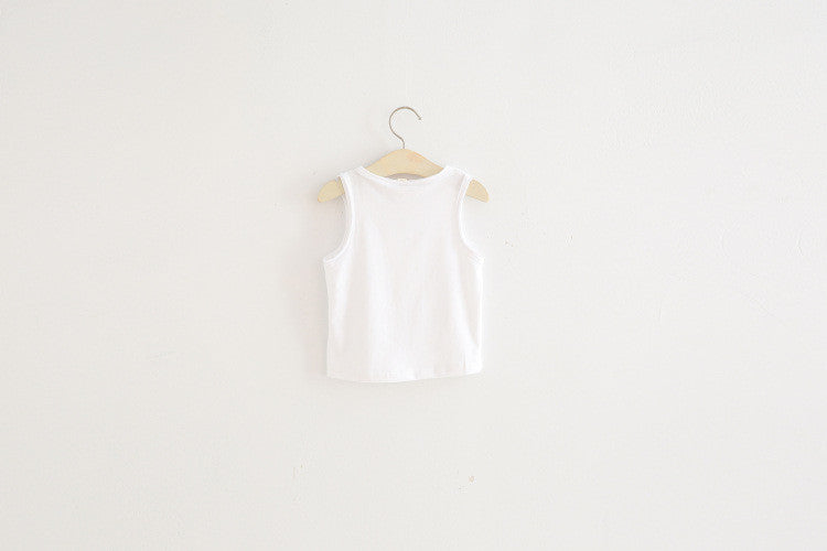 Ready Stock : Girl Plain White Singlet