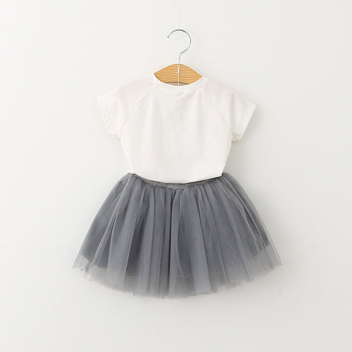 Ready Stock : White Kitty Tutu 2 Pieces Set