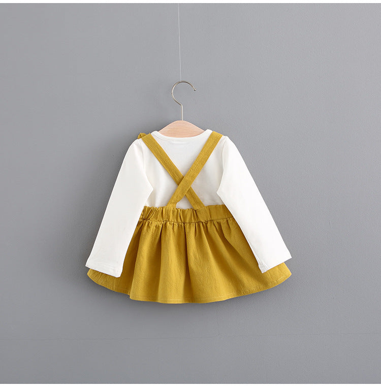 Ready Stock : Bunny Long Sleeve Dress (Yellow)