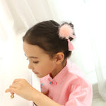 Ready Stock : Pink Furry Mandarin Hairclips (Pair)