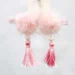 Ready Stock : Pink Furry Mandarin Hairclips (Pair)