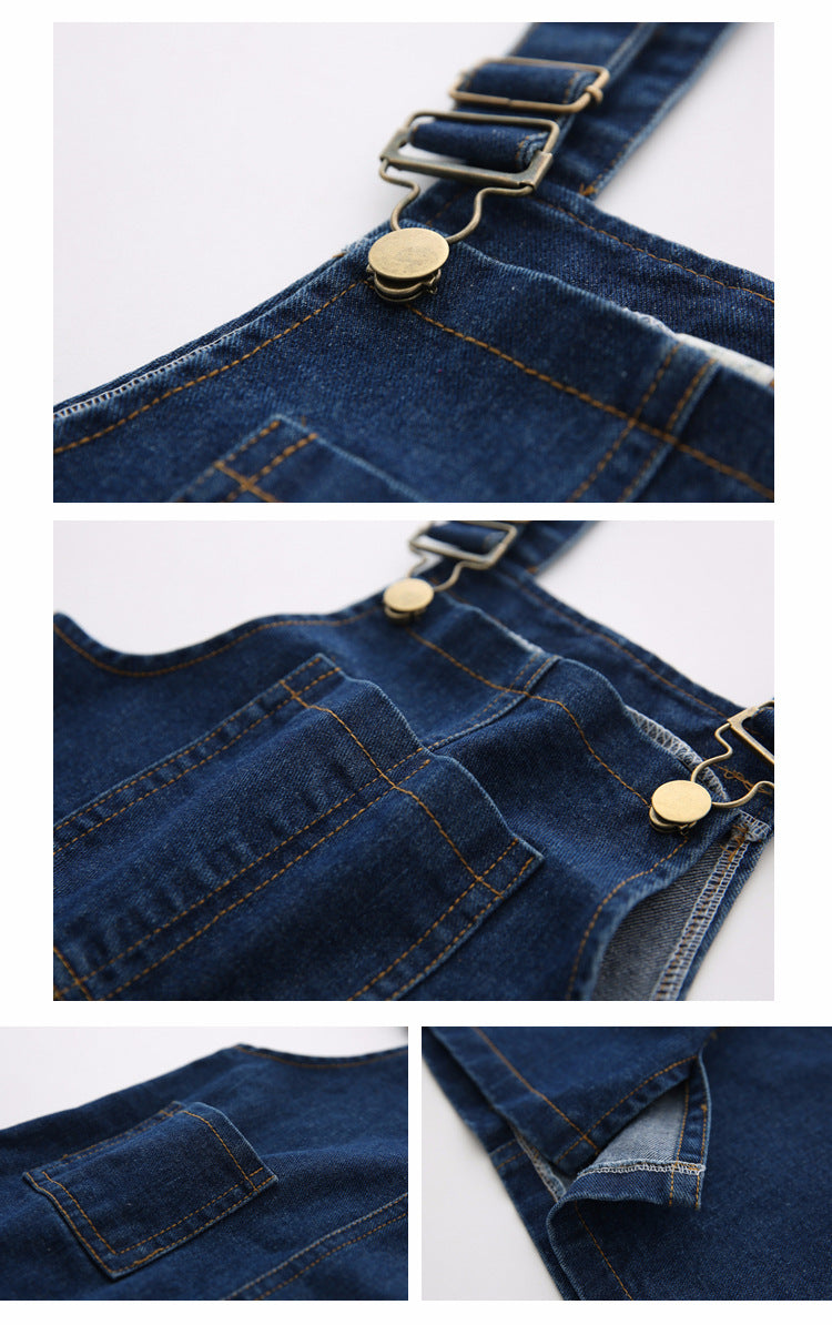 Ready Stock : Jeans Suspender Dress