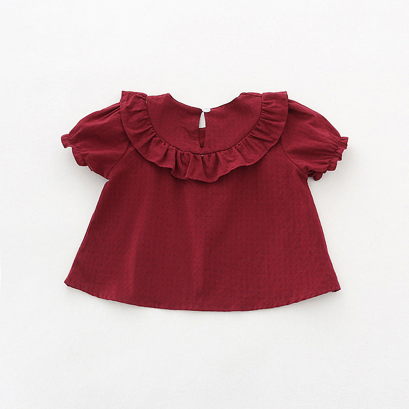 Ready Stock : The Adorable Princess Blouse (Wine Red)