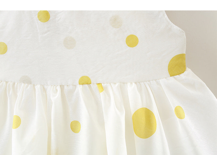 Ready Stock : Green Polka Dots Dress (Free Matching Hat)