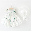 Ready Stock : Green Polka Dots Dress (Free Matching Hat)
